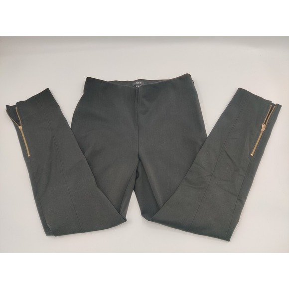 LOFT Pants - Loft‎ Womens Black Skinny Ankle Pants Side Zip Gold Ankle Zippers Size 4